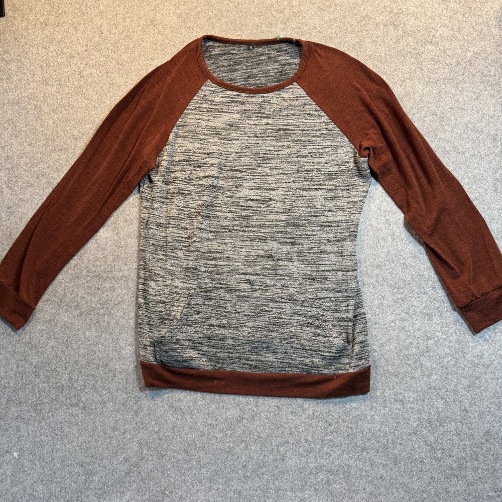 Unbranded Raglan Pullover Shirt‎ XL Brown Gray Heathered Cotton Blend